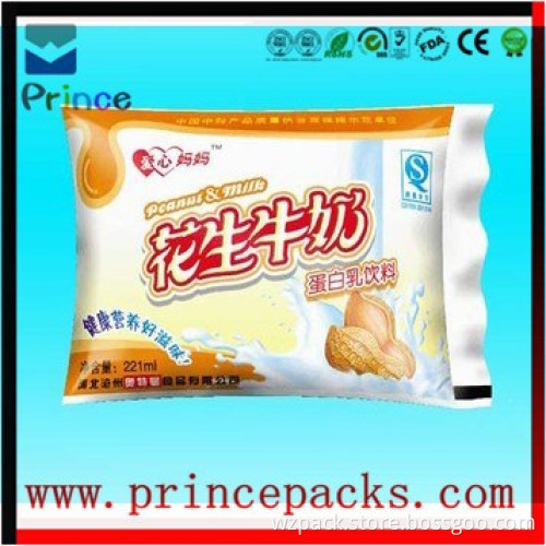 Logo printed beverage bag/milk bag/high quality plastic milk bag